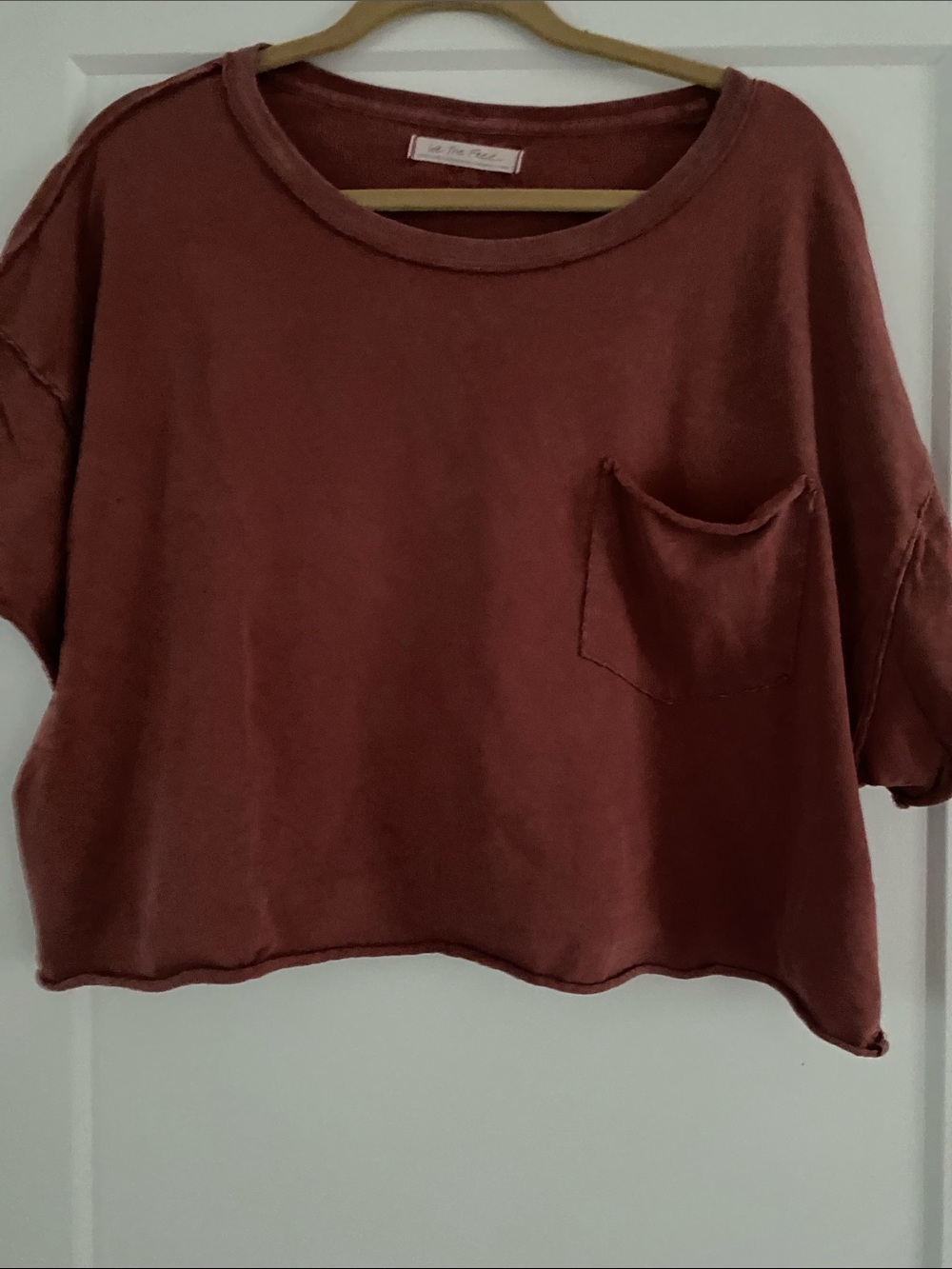 We The Free washed Brick Ted Cropped Pocket Tee